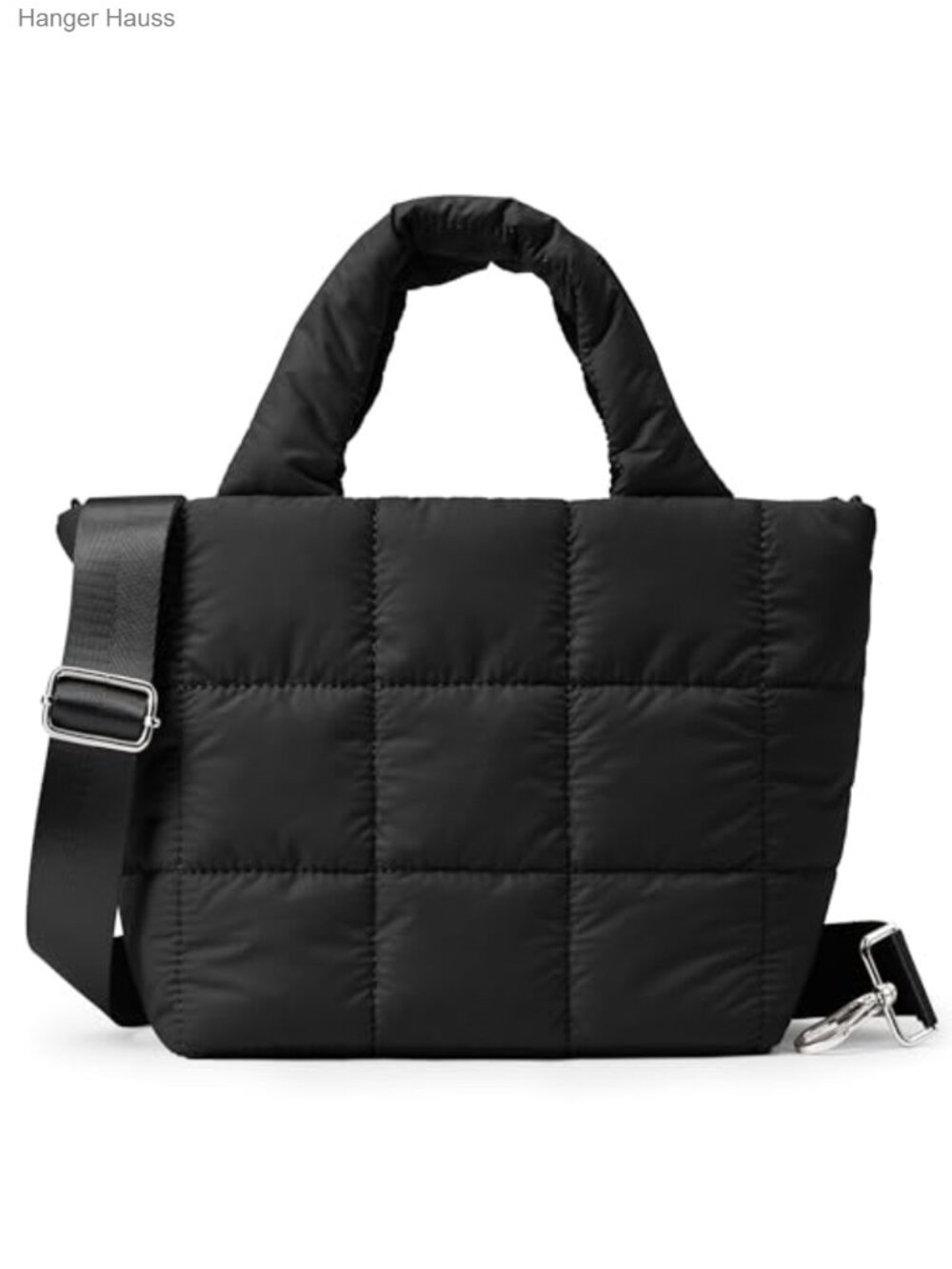 Quilted Puffer Tote Bag Lightweight Nylon Crossbody Handbag Adjustable Strap